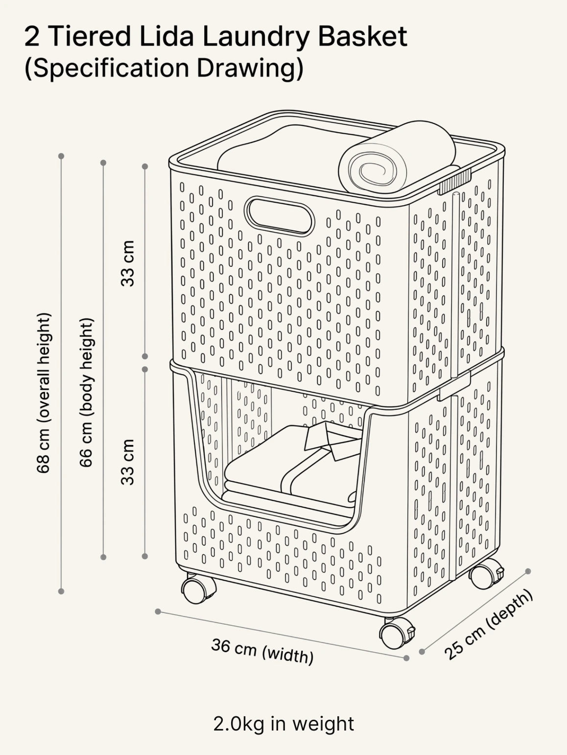 Lida Foldable Laundry Basket