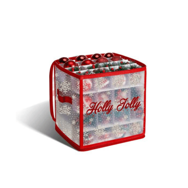 Holly Red 64 Ornaments Storage Box